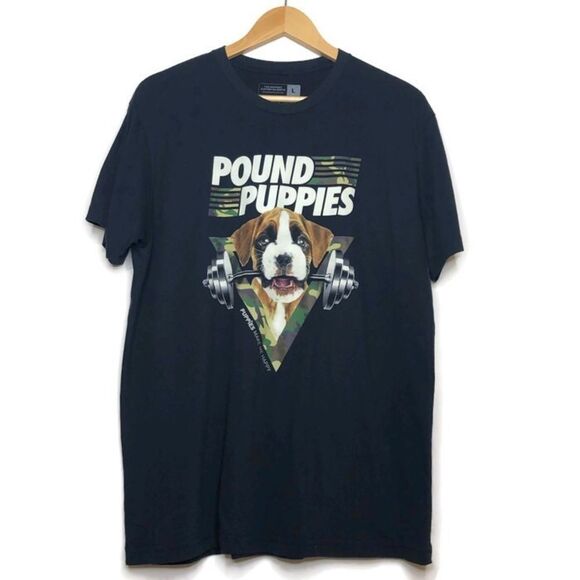 Men’s Pound puppies black graphic T-shirt, sz L - Picture 2 of 5